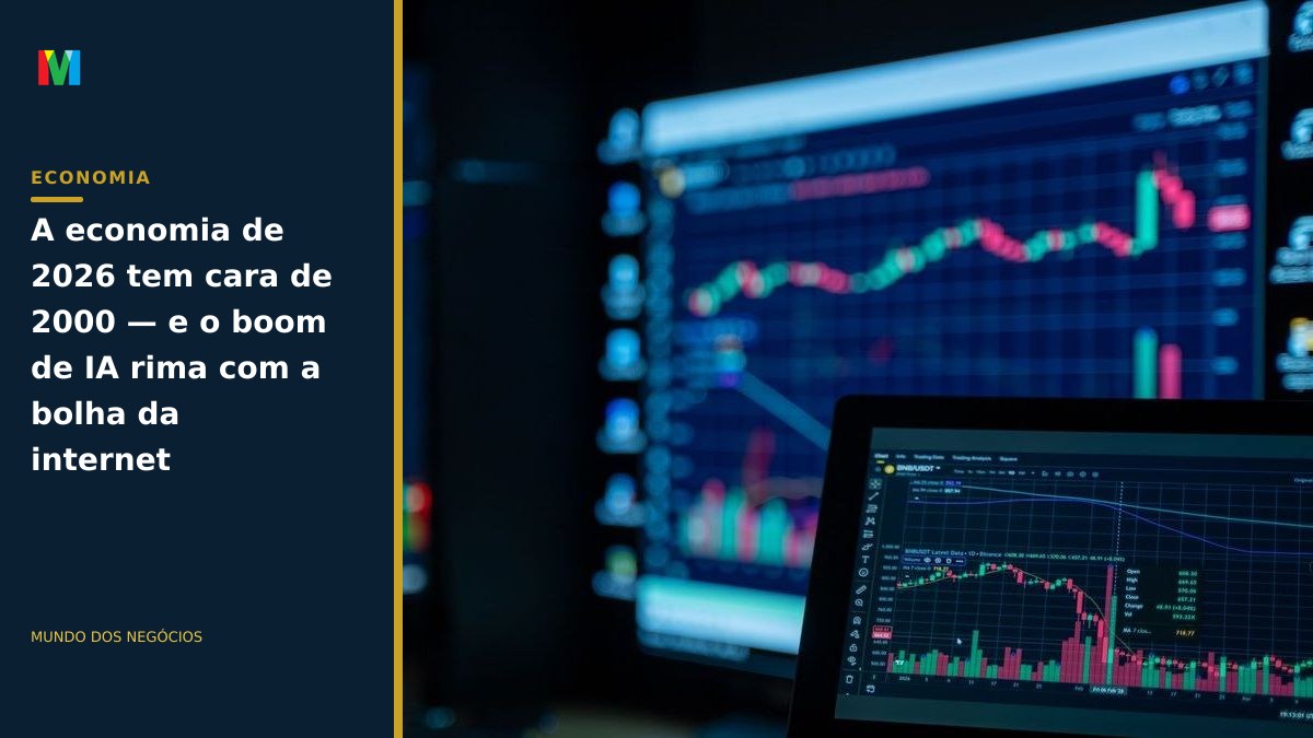 A economia de 2026 tem cara de 2000 — e o boom de IA rima com a bolha da internet